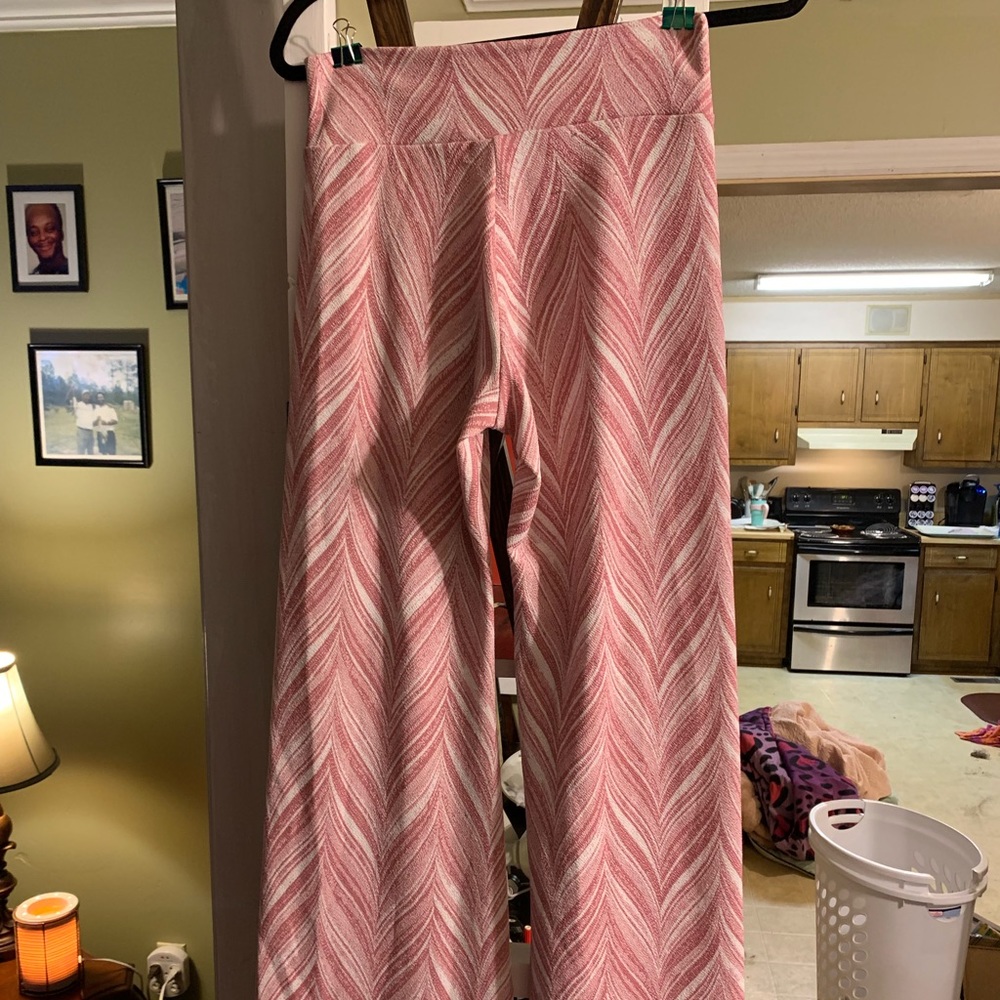 Pink chevon flare pants